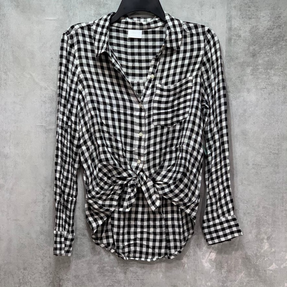 Abound Black/White Annet Check Weekend Tie Front - Picture 5 of 10
